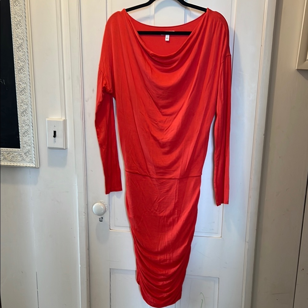 Athleta Elegant Red Draped Dress